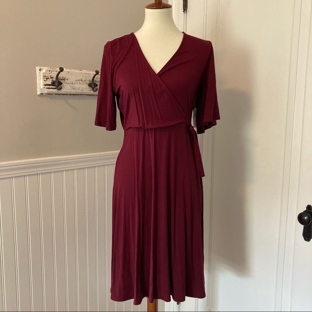 NWT Old Navy Burgundy Wrap Dress